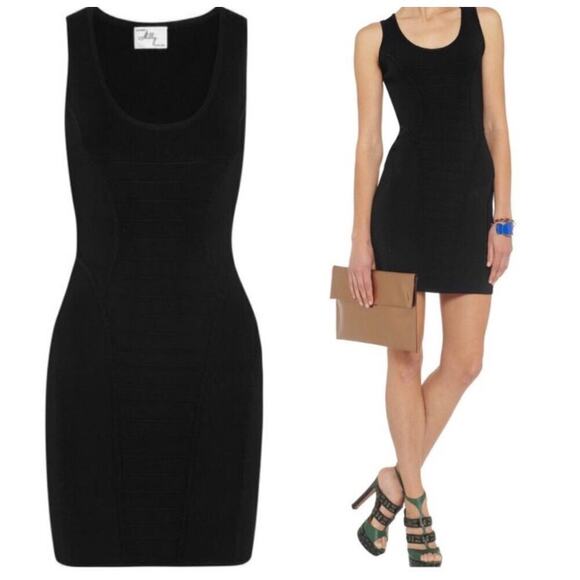 Milly Camille Black Peneled Bodycon Mini Dress Small Bandage Party Night Out - Picture 1 of 13